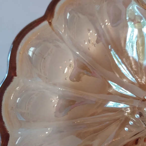 Vintage Jeanette Marigold Carnival Glass 3 Leaf Clover - Picture 4 of 8